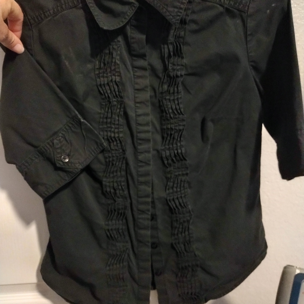 Ruffled Button Up Shirt